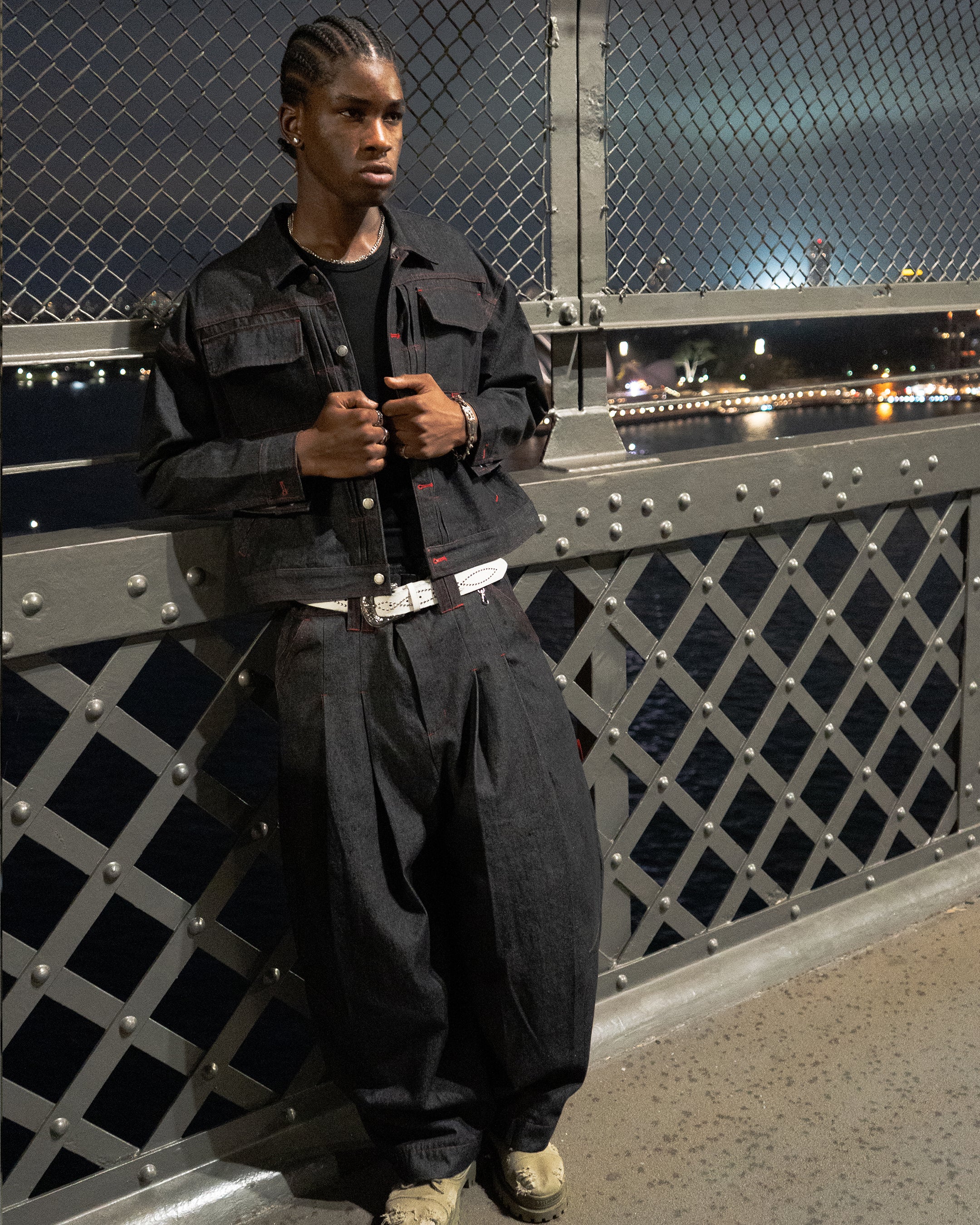 SHIBUYA Pleated Raw Denim (Carbon)