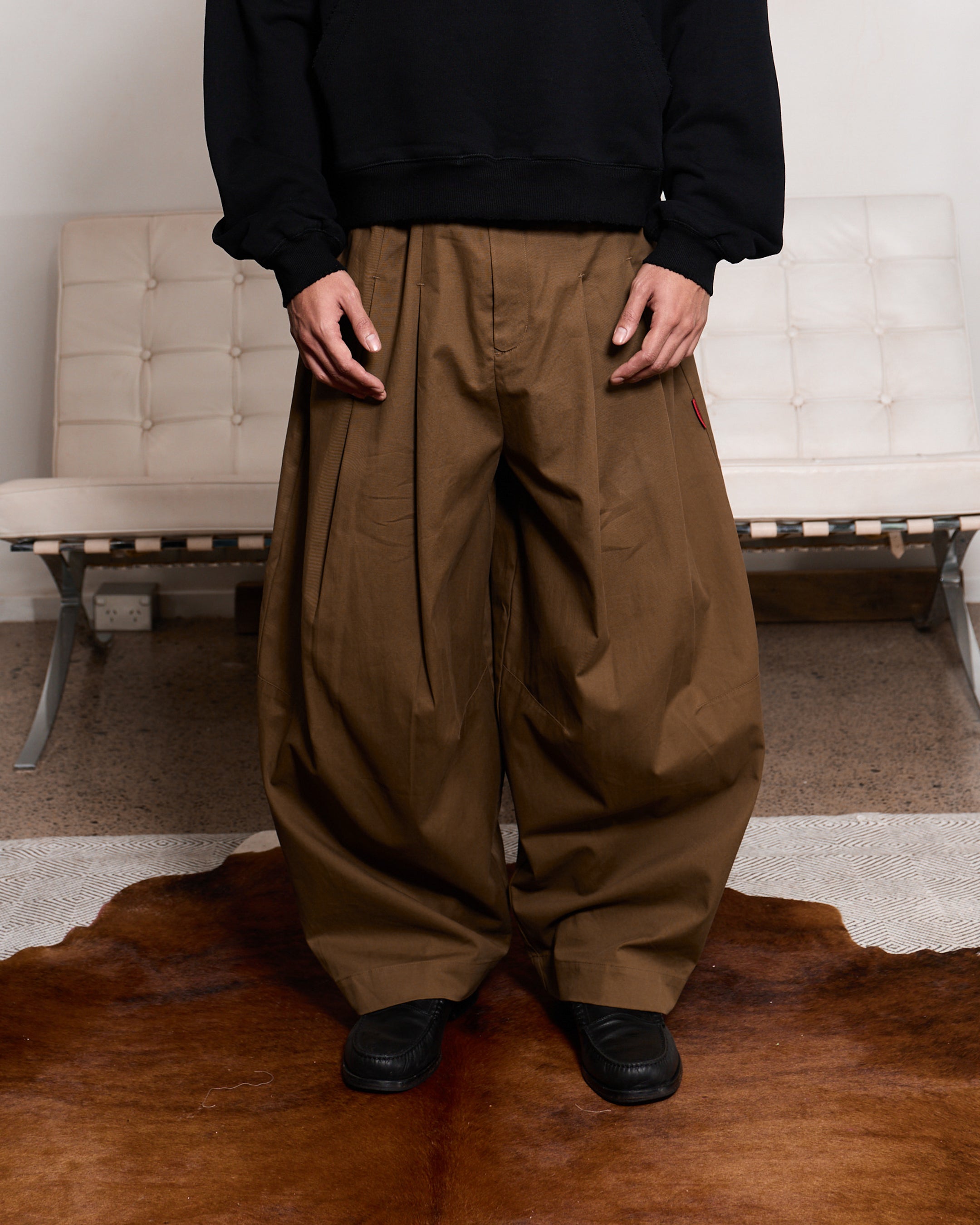 SHIBUYA Pleated Trouser (Olive Brown) – PREMIUM© – Luxury Streetwear