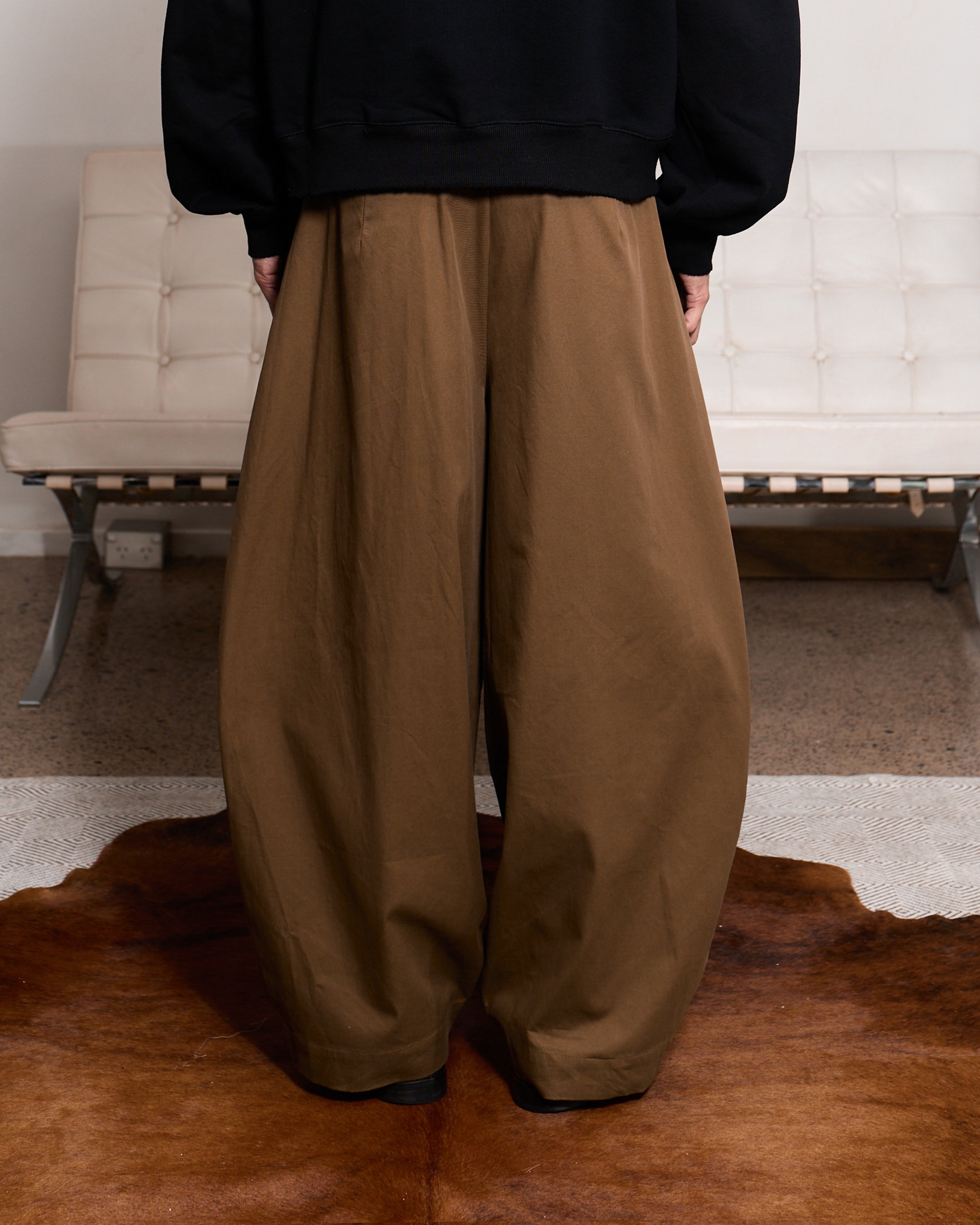 SHIBUYA Pleated Trouser (Olive Brown)