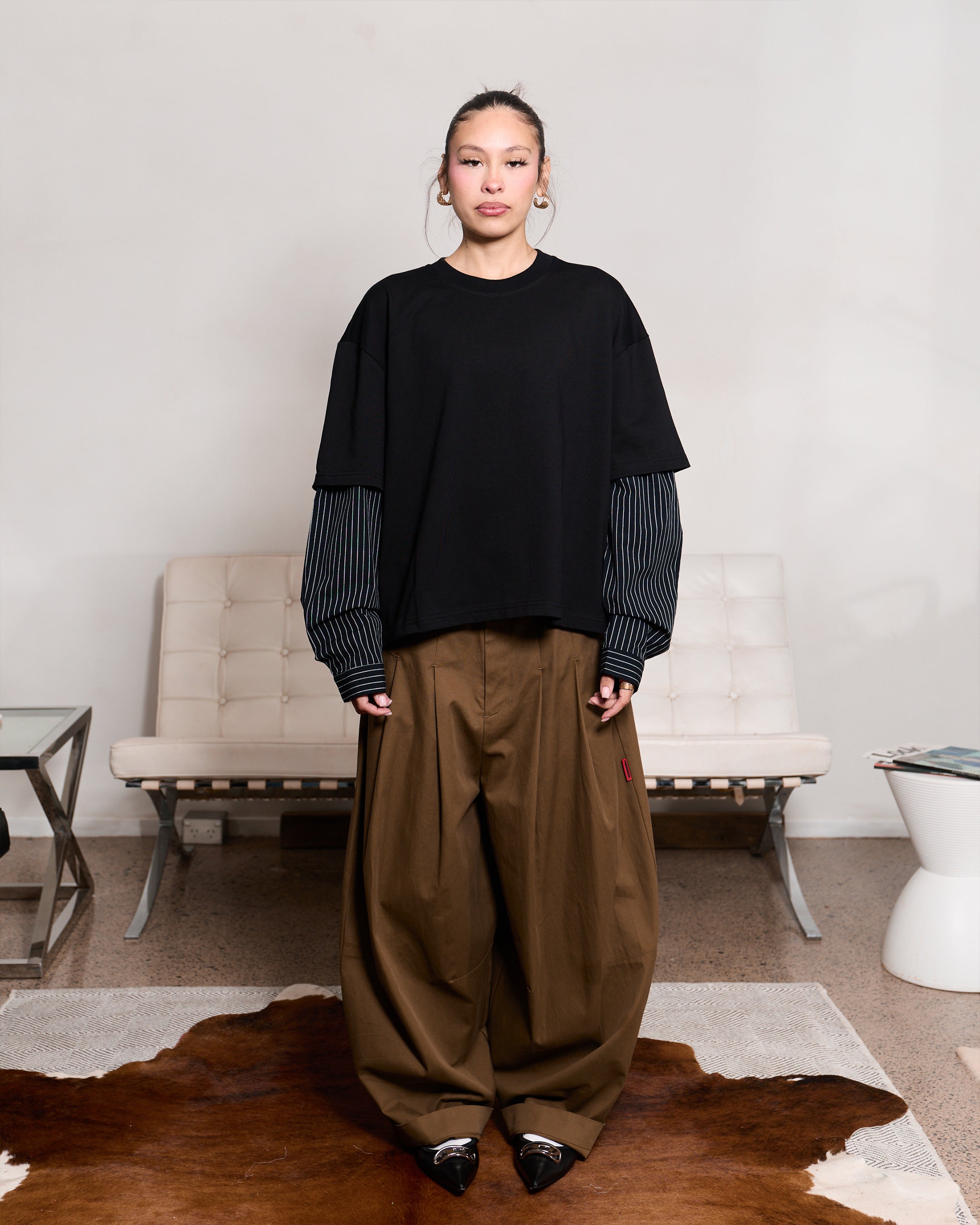 SHIBUYA Pleated Trouser (Olive Brown)