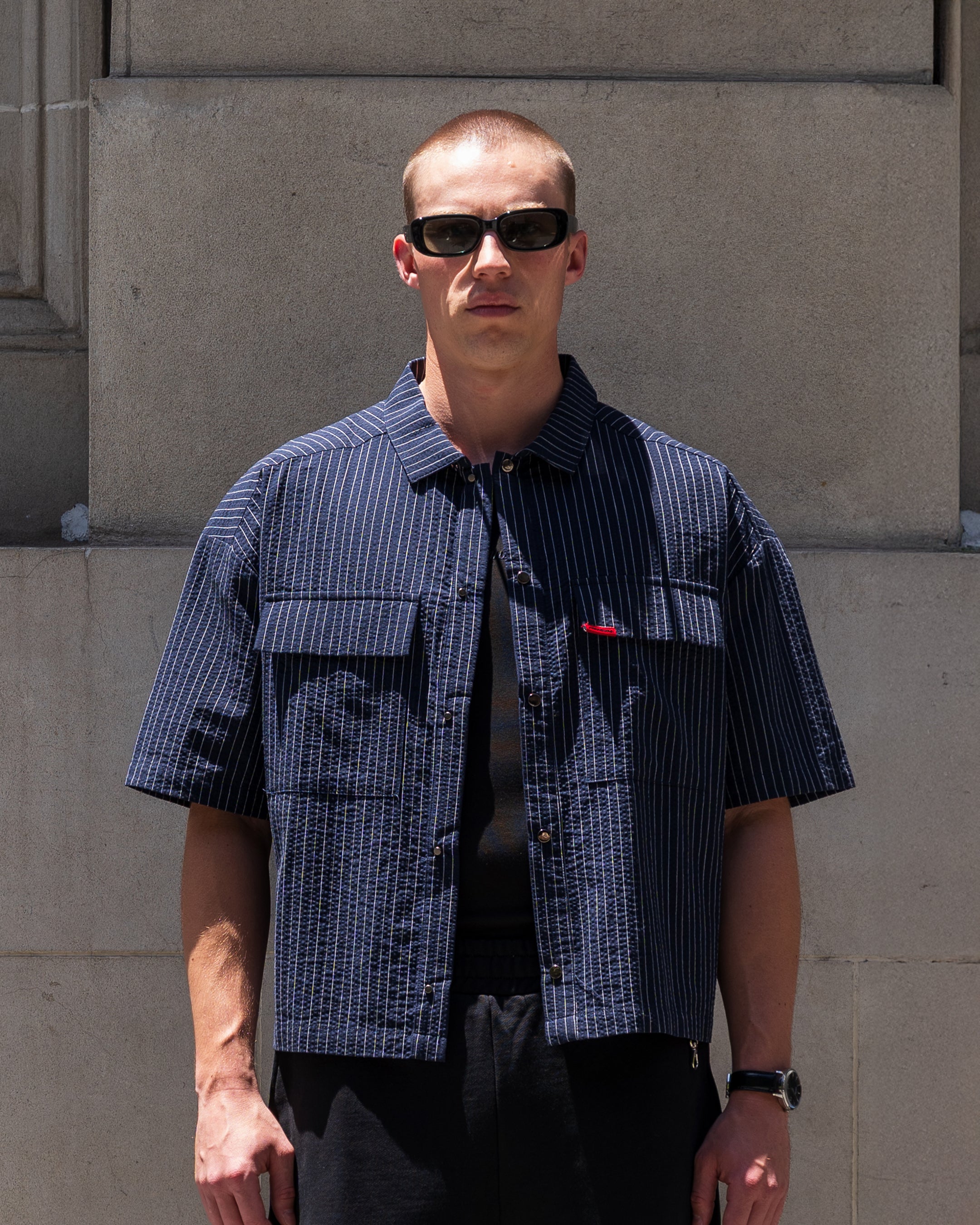 VISION Button-Up Shirt (Navy)